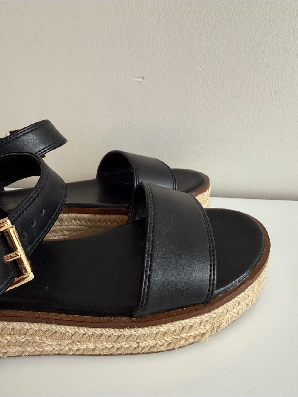 Michael Kors Black Espadrille Platform Sandals - Picture 8 of 8